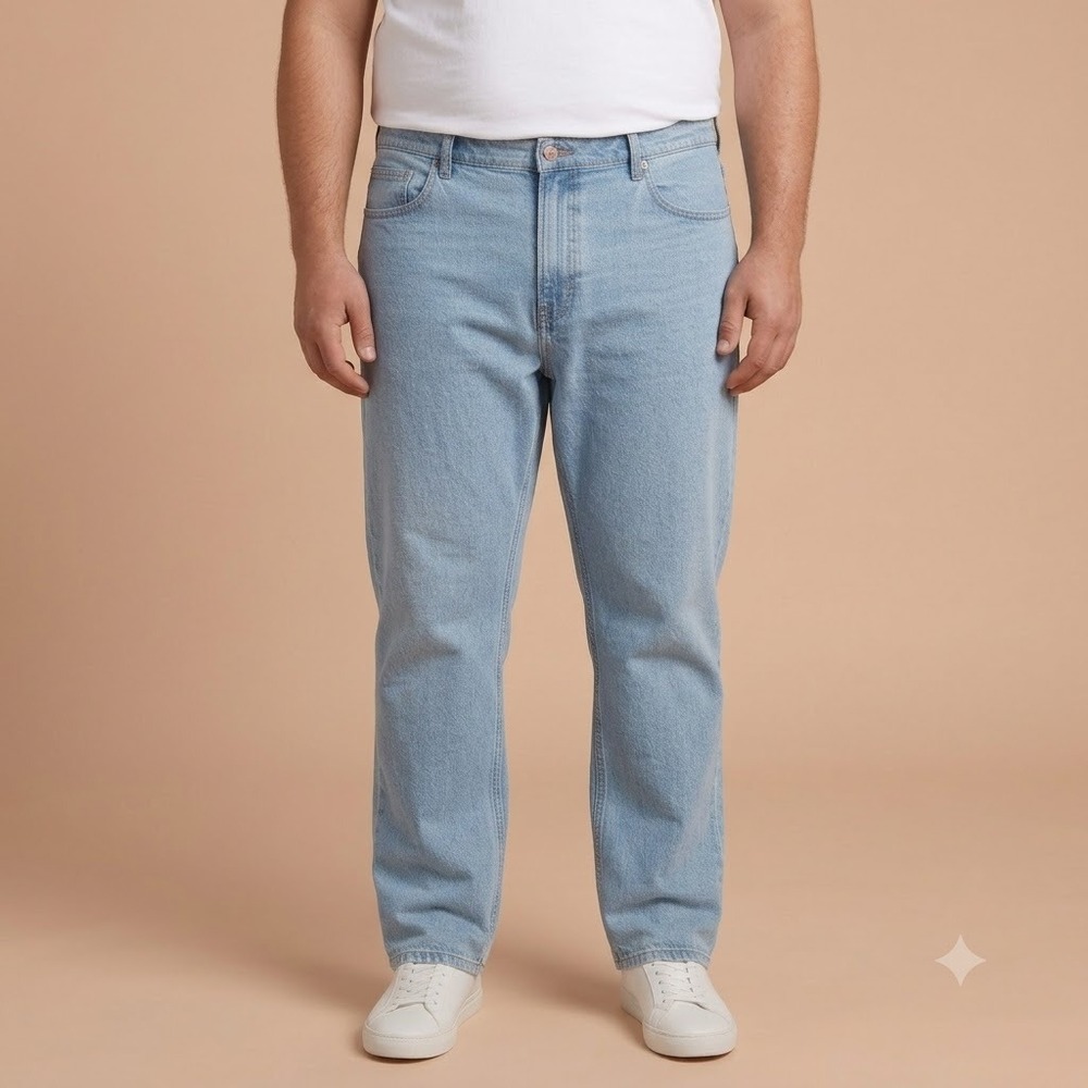 Dockers Jeans Mens 40x32 Light‎ Wash Blue Denim Straight Fit